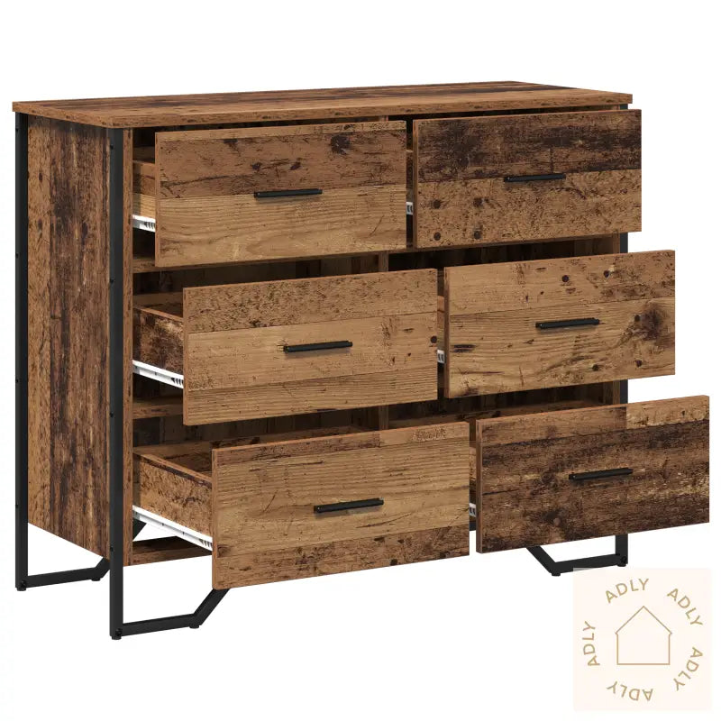 Kommode Gammelt Tre 91X35.5X74.5 Cm Konstruert Tre