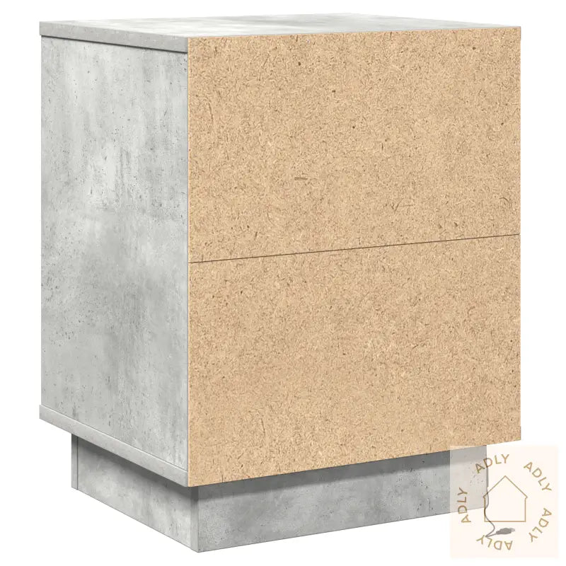 Betong Nattbord Med Led Lys Grå 39X34,5X50 Cm