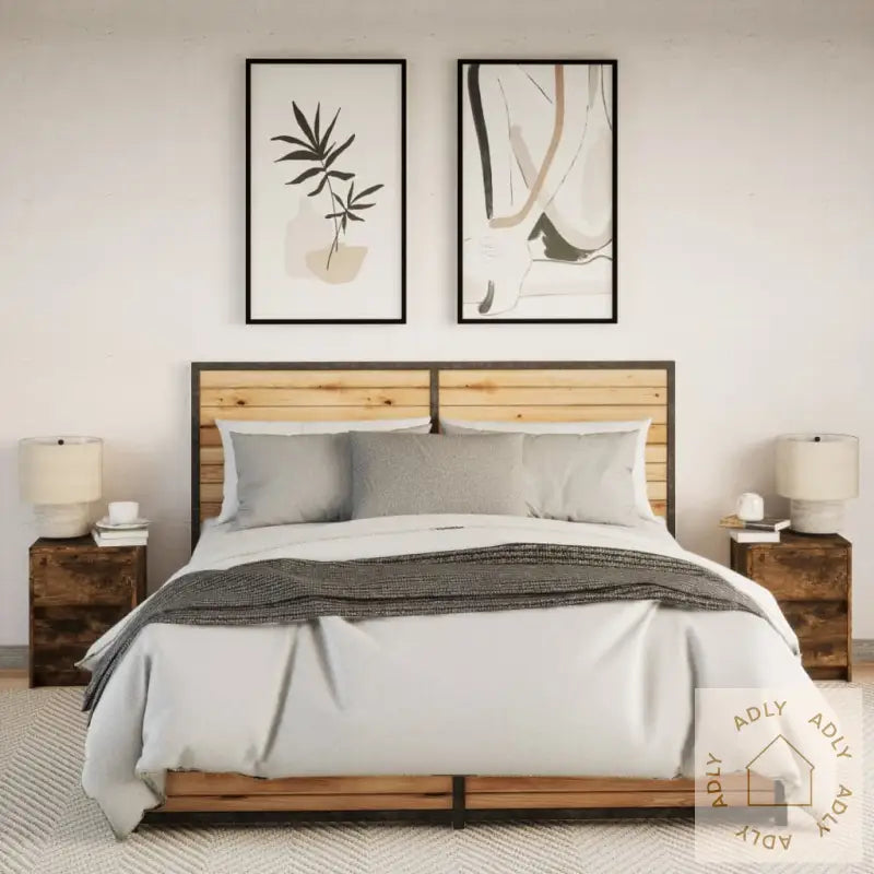 Nattbord Med Led 2 Stk Røkt Eik Konstruert Tre