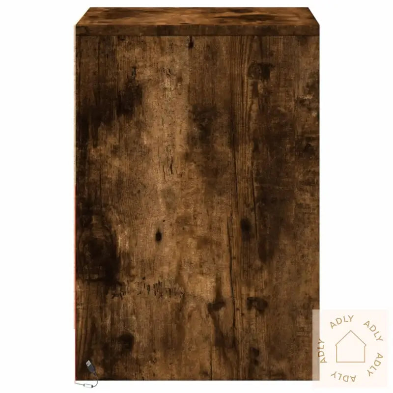 Nattbord Med Led 2 Stk Røkt Eik Konstruert Tre