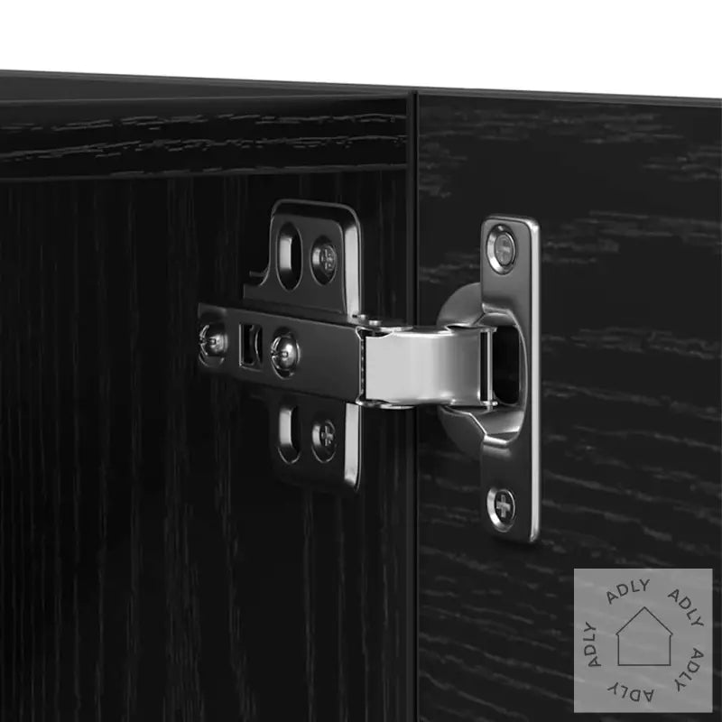 6-Delt Tv-Skapsett - Veggmontert, Svart Eik, Konstruert Tre