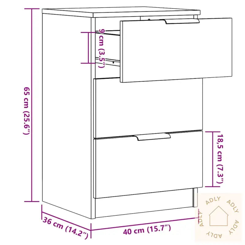 Nattbord 2 Stk Gammelt Tre 40X36X65 Cm Konstruert Tre