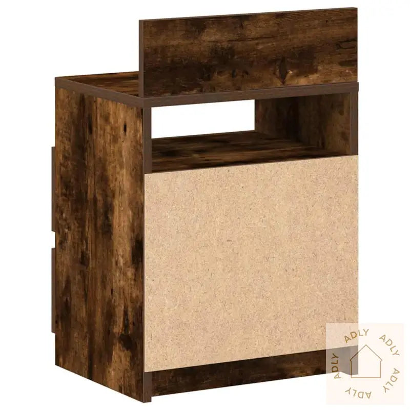 Nattbord 2 Stk Med 2 Skuffer Røkt Eik 40X33X60 Cm