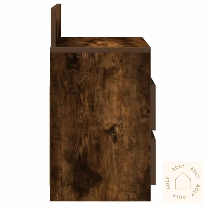 Nattbord 2 Stk Med 2 Skuffer Røkt Eik 40X33X60 Cm