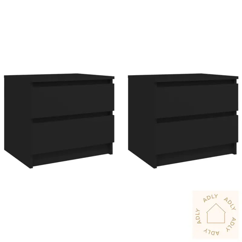 Nattbord 2 Stk Svart 50X39X43,5 Cm Konstruert Tre