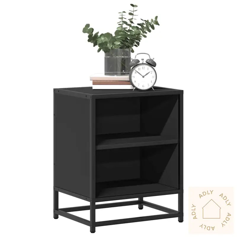 Nattbord 2 Stk Svart 40X31X50 Cm Heltre Furu Og Metall