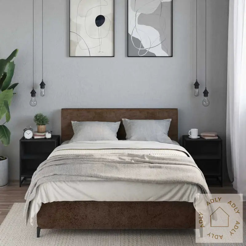 Nattbord 2 Stk Svart 40X31X50 Cm Heltre Furu Og Metall