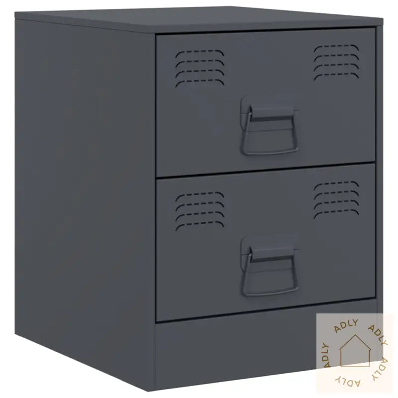 Nattbord 2 Stk Antrasitt 34,5X39X44 Cm Stål