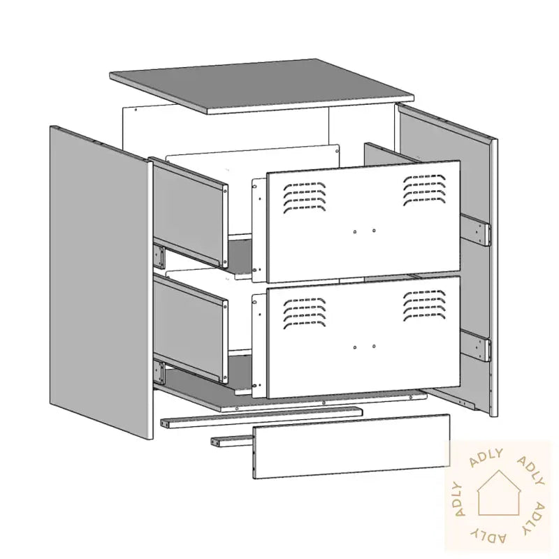 Nattbord 2 Stk Antrasitt 34,5X39X44 Cm Stål