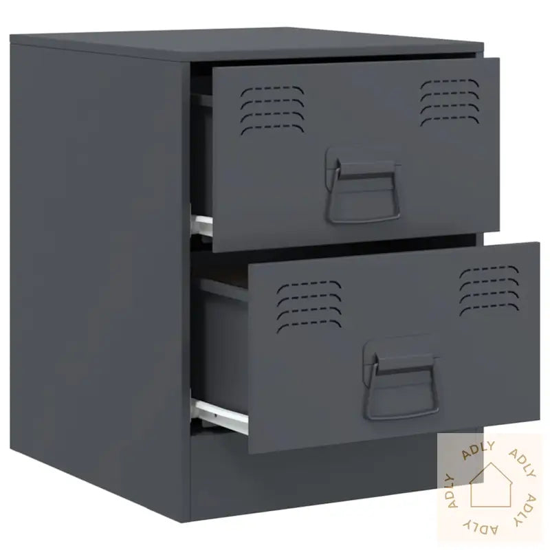 Nattbord 2 Stk Antrasitt 34,5X39X44 Cm Stål