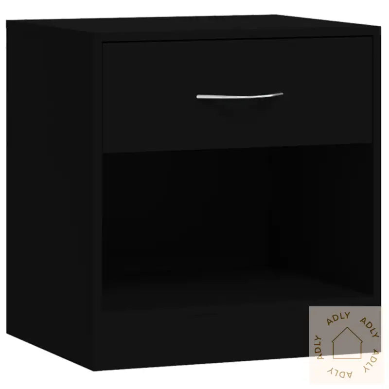 Nattbord 2 Stk Med Skuff Svart