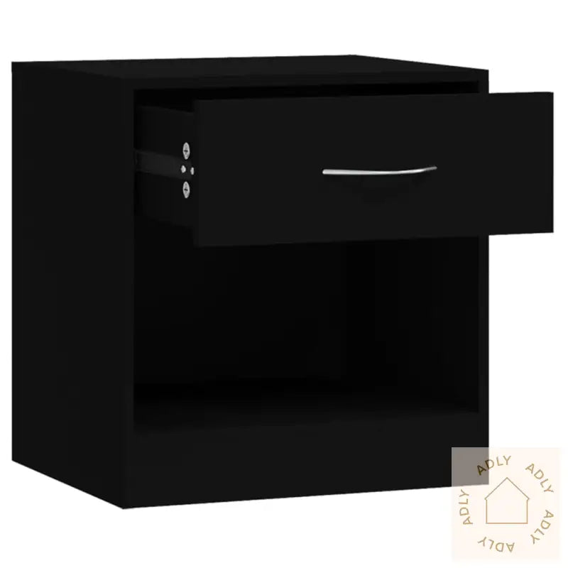 Nattbord 2 Stk Med Skuff Svart