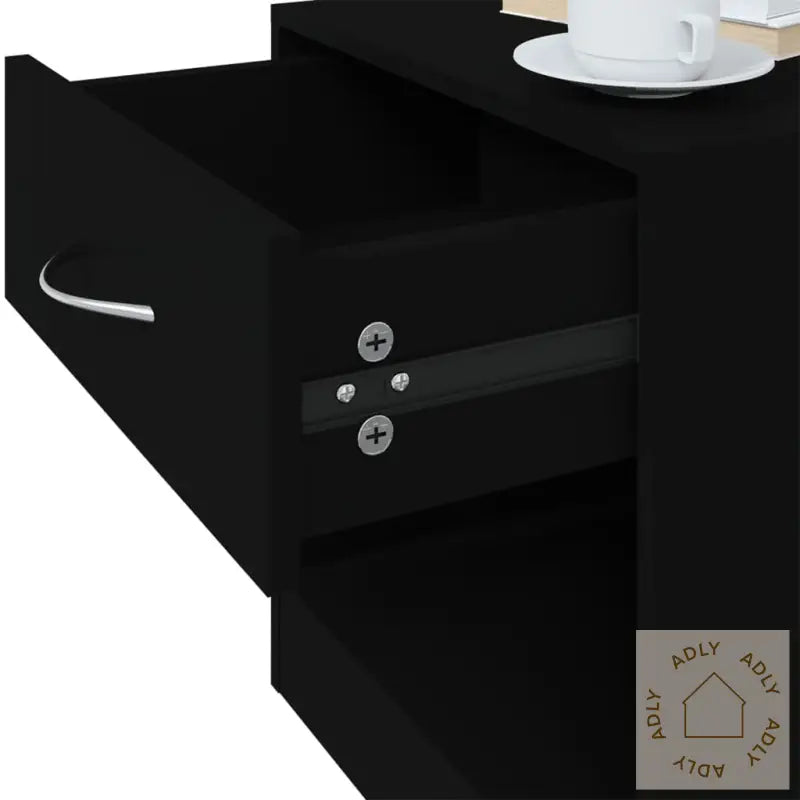 Nattbord 2 Stk Med Skuff Svart