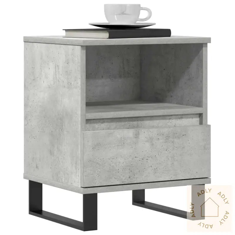 Nattbord 2 Stk Betonggrå 40X35X50 Cm Konstruert Tre