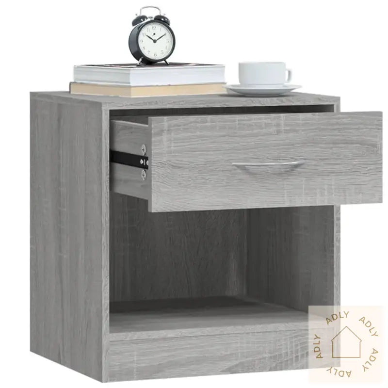 Nattbord 2 Stk Med Skuff Grå Sonoma