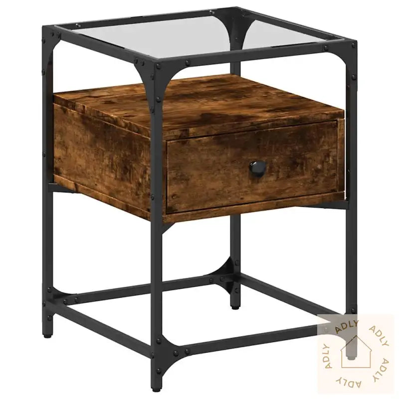 Nattbord 2 Stk Røkt Eik 40X40X55 Cm Konstruert Tre