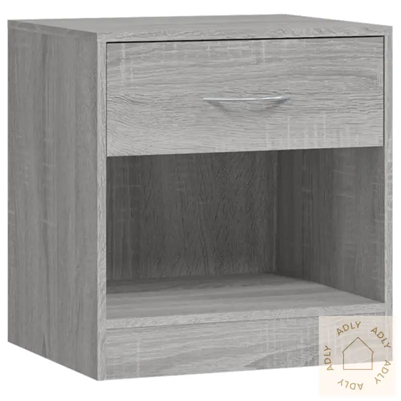 Nattbord 2 Stk Med Skuff Grå Sonoma