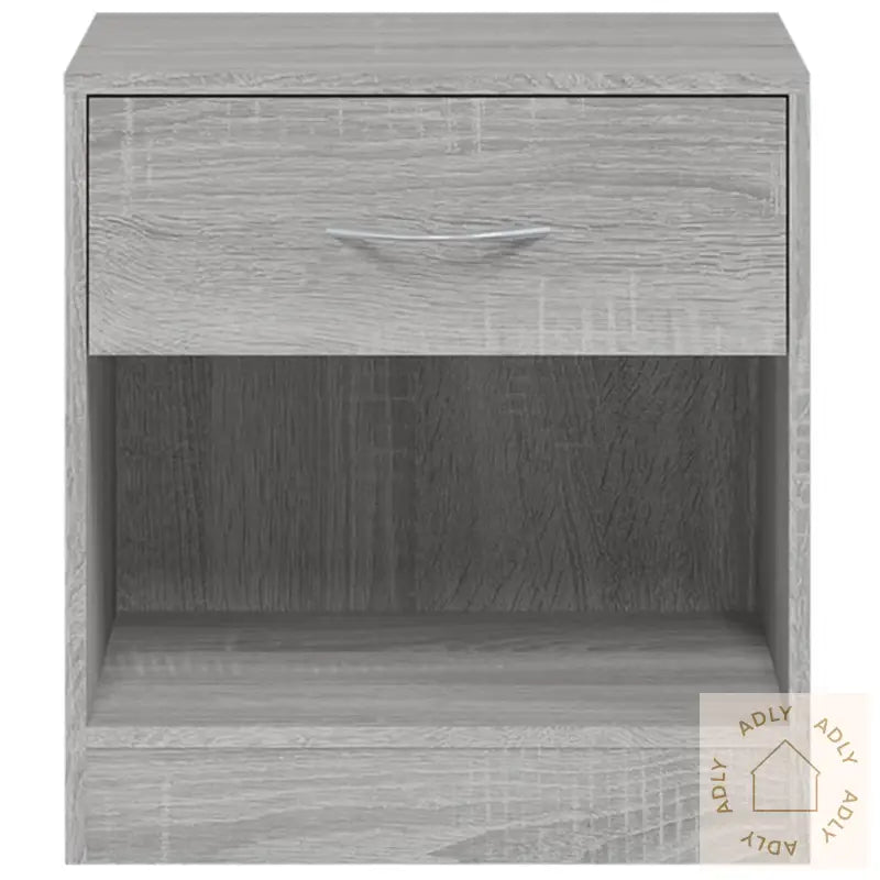Nattbord 2 Stk Med Skuff Grå Sonoma