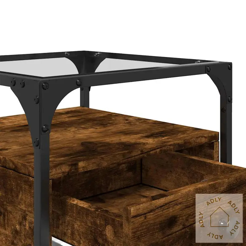 Nattbord 2 Stk Røkt Eik 40X40X55 Cm Konstruert Tre