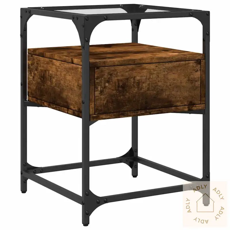 Nattbord 2 Stk Røkt Eik 40X40X55 Cm Konstruert Tre