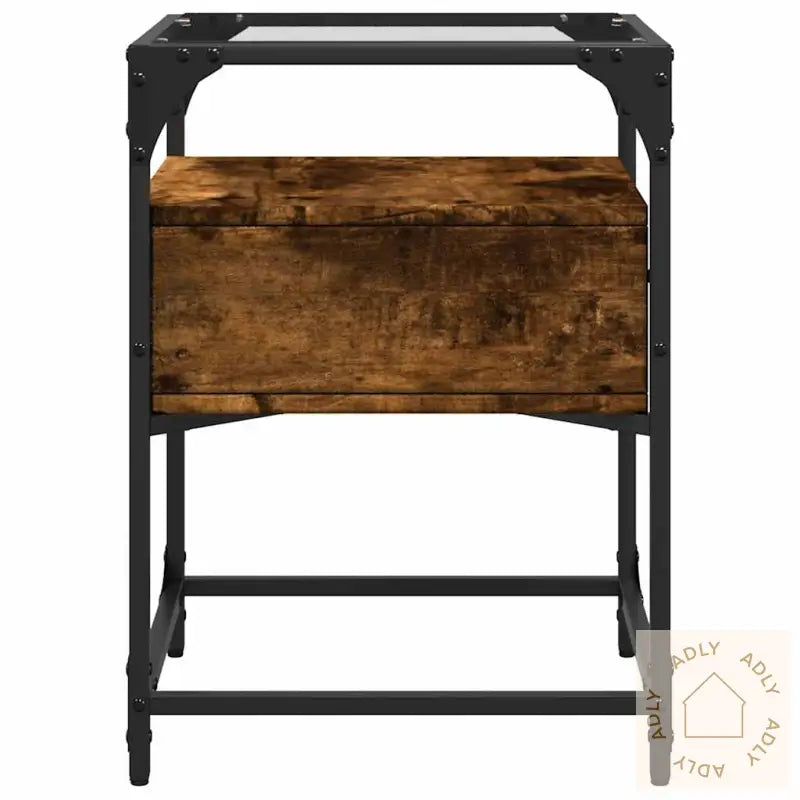 Nattbord 2 Stk Røkt Eik 40X40X55 Cm Konstruert Tre