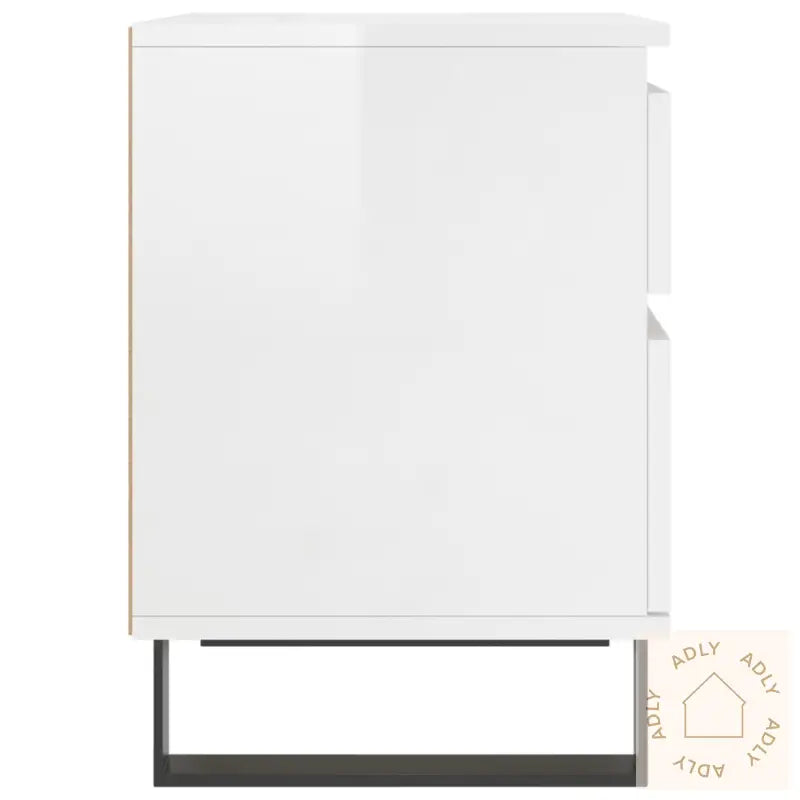 Nattbord 2 Stk Høyglans Hvit 40X35X50 Cm Konstruert Tre