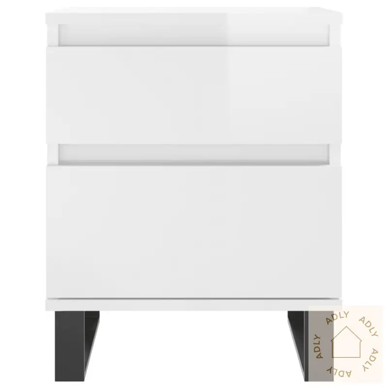 Nattbord 2 Stk Høyglans Hvit 40X35X50 Cm Konstruert Tre