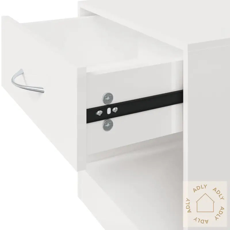 Nattbord 2 Stk Med Skuff Høyglans Hvit