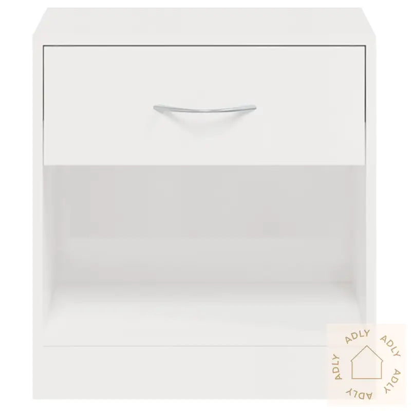 Nattbord 2 Stk Med Skuff Høyglans Hvit