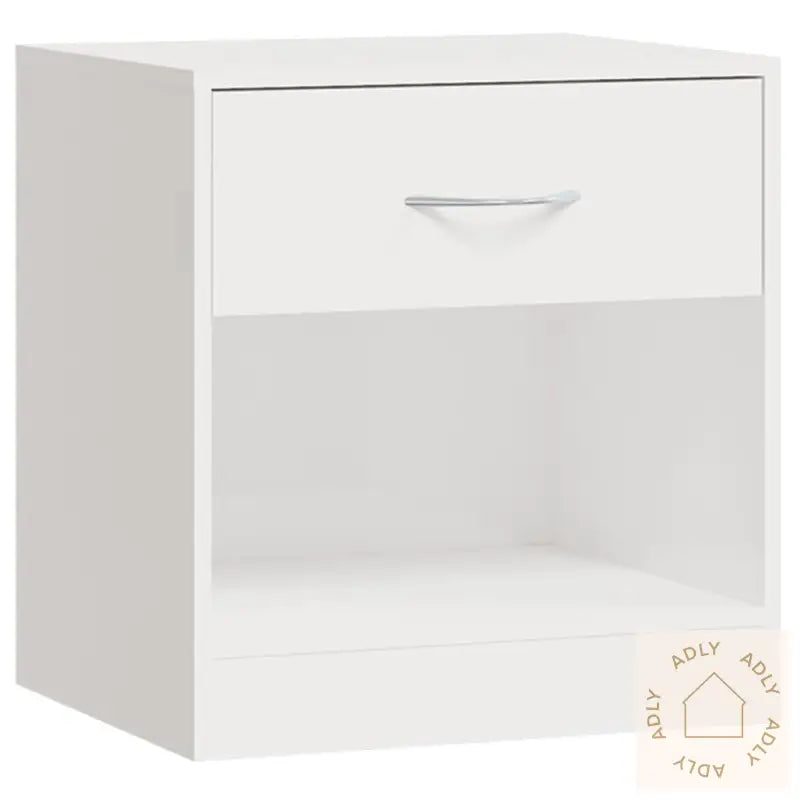 Nattbord 2 Stk Med Skuff Høyglans Hvit
