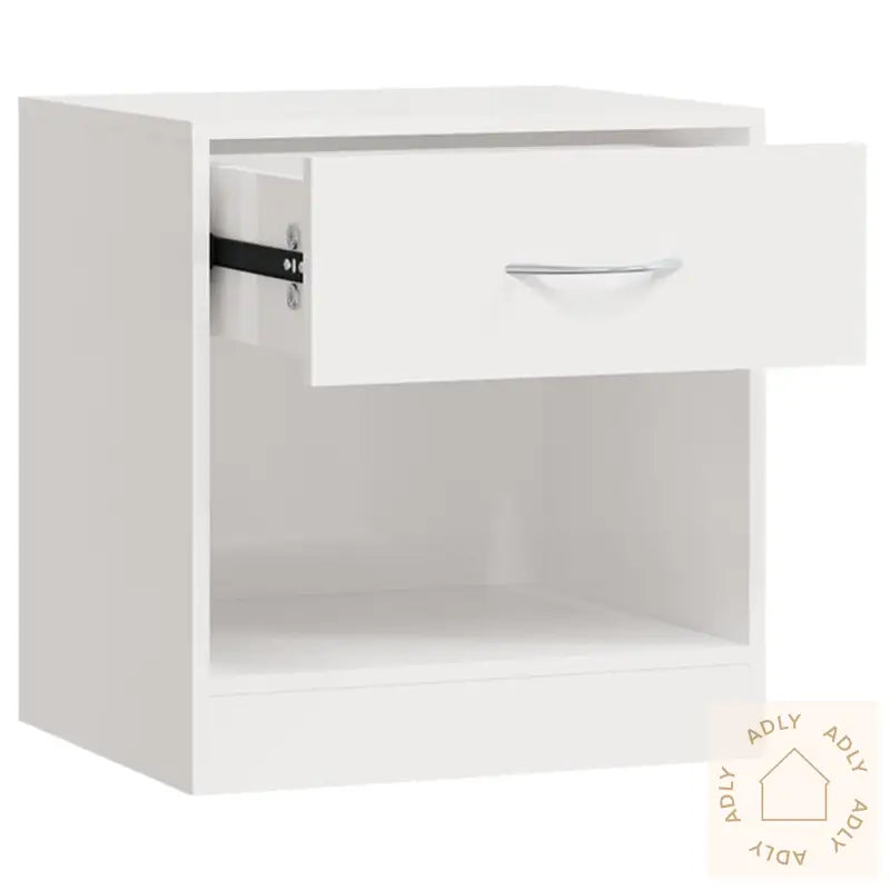 Nattbord 2 Stk Med Skuff Høyglans Hvit