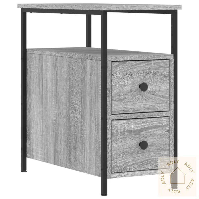 Nattbord 2 Stk Grå Sonoma 30X60X60 Cm Konstruert Tre