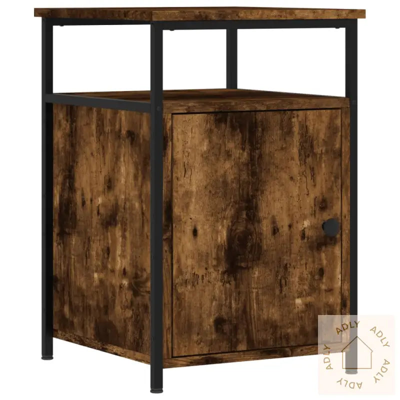 Nattbord 2 Stk Røkt Eik 40X42X60 Cm Konstruert Tre