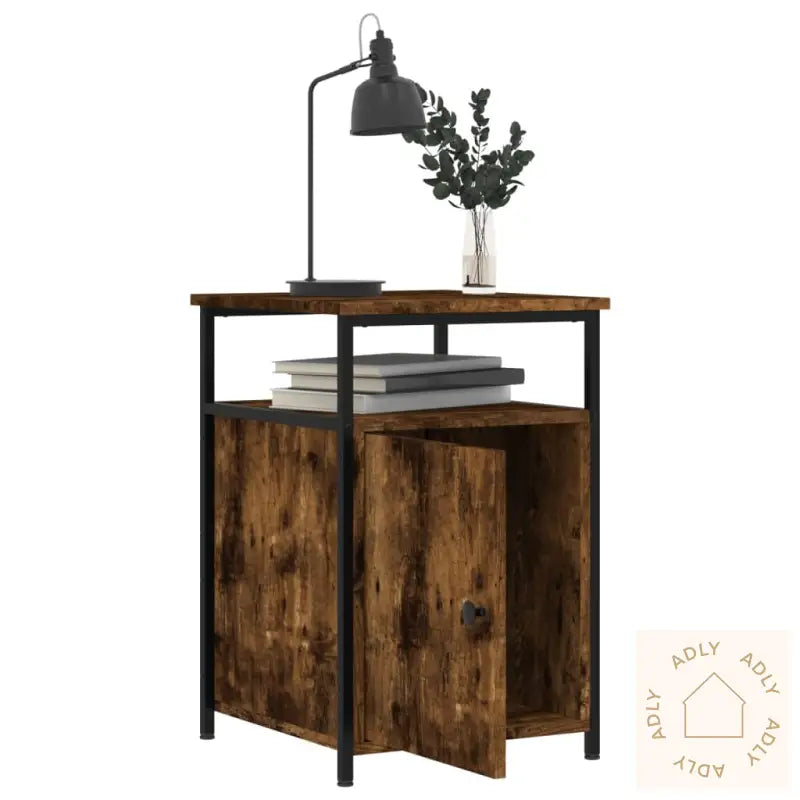 Nattbord 2 Stk Røkt Eik 40X42X60 Cm Konstruert Tre