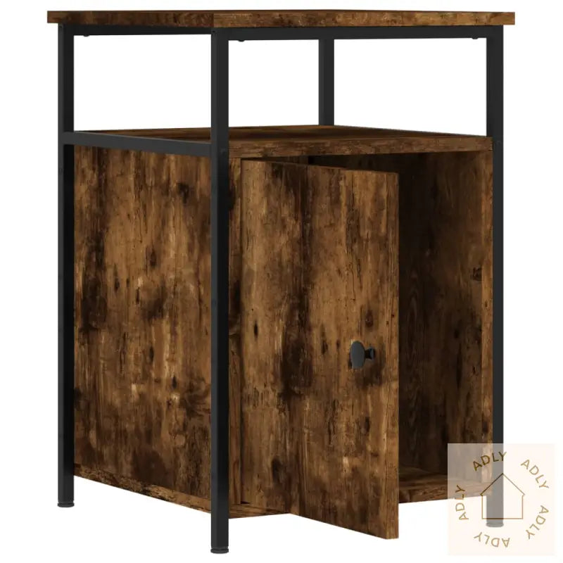 Nattbord 2 Stk Røkt Eik 40X42X60 Cm Konstruert Tre