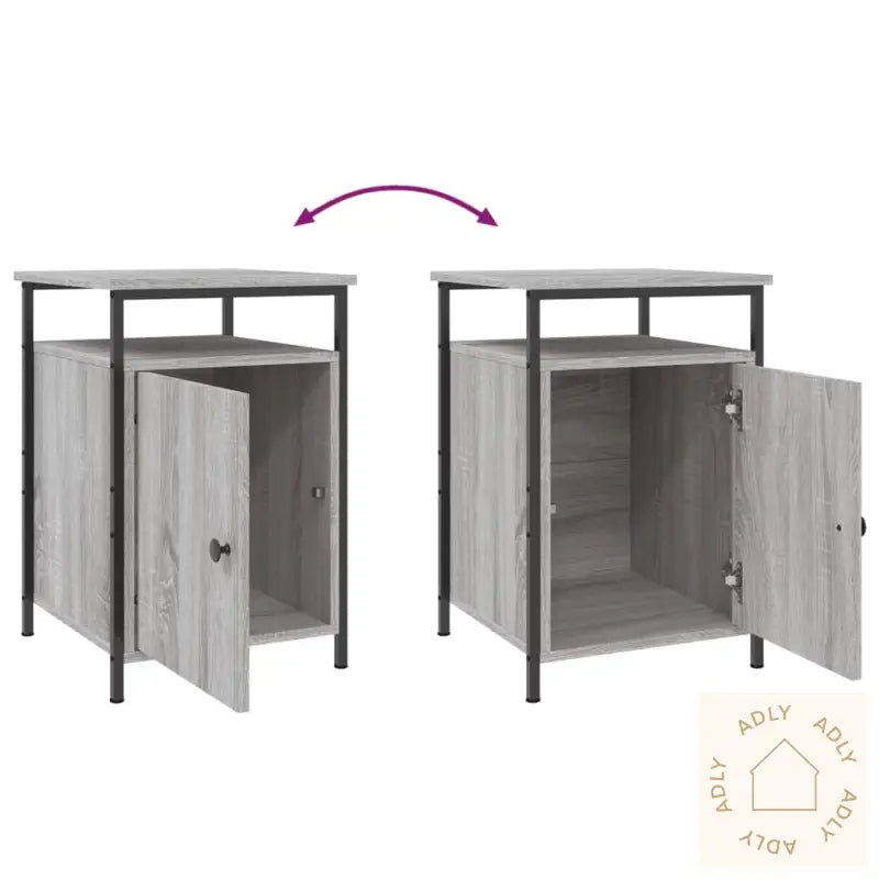 Nattbord 2 Stk Grå Sonoma 40X42X60 Cm Konstruert Tre