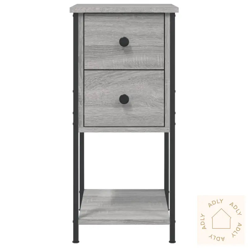 Nattbord 2 Stk Grå Sonoma 32X42X70 Cm Konstruert Tre