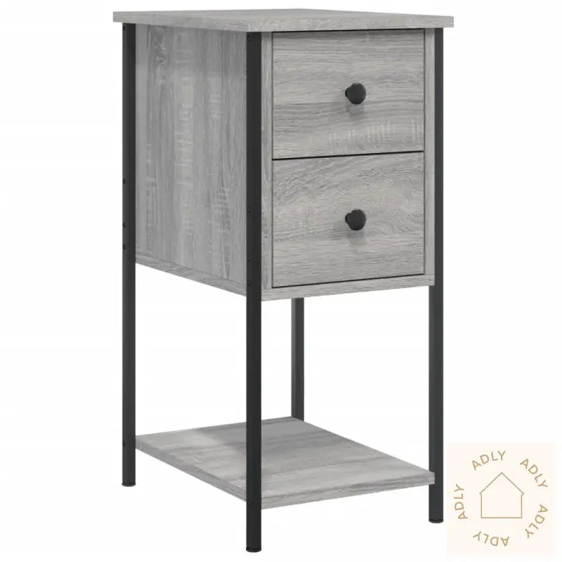 Nattbord 2 Stk Grå Sonoma 32X42X70 Cm Konstruert Tre