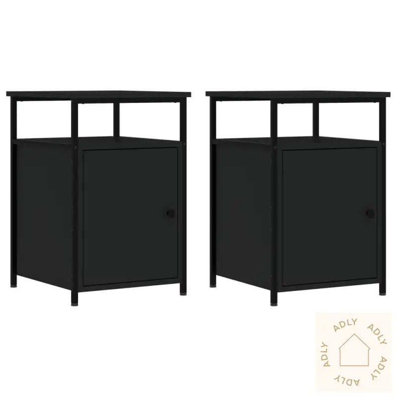 Nattbord 2 Stk Svart 40X42X60 Cm Konstruert Tre