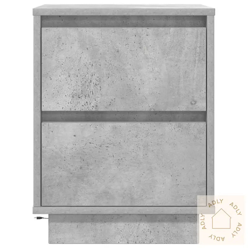 Nattbord Med Led 2 Stk Betonggrå 38X34X50 Cm