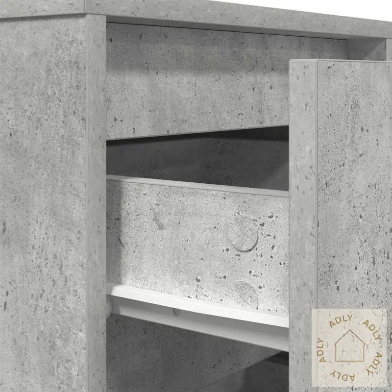 Nattbord Med Led 2 Stk Betonggrå 38X34X50 Cm