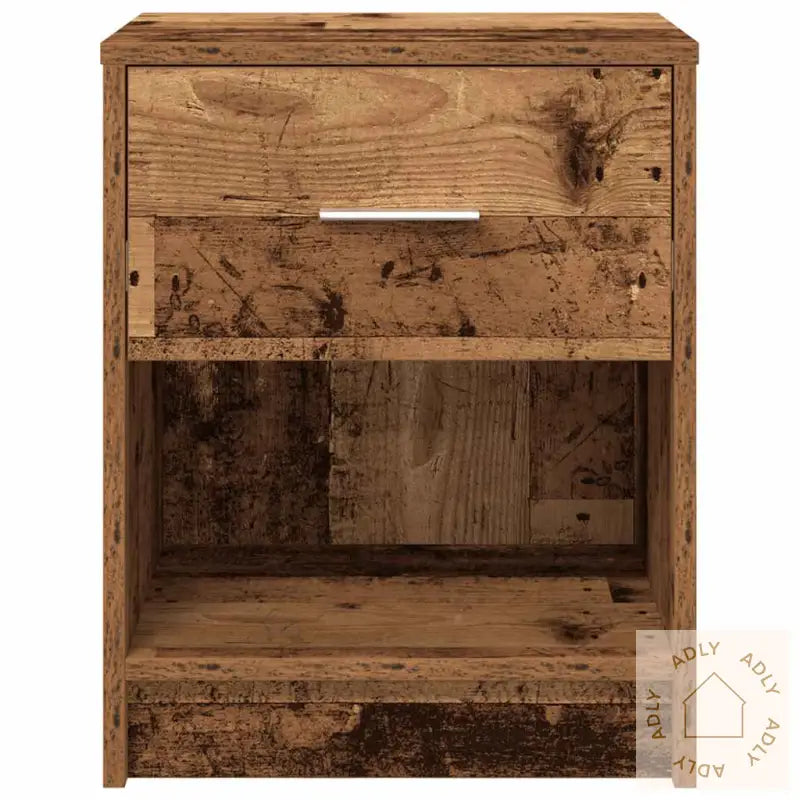 Nattbord 2 Stk Med Skuff Gammelt Tre 40X34X50 Cm