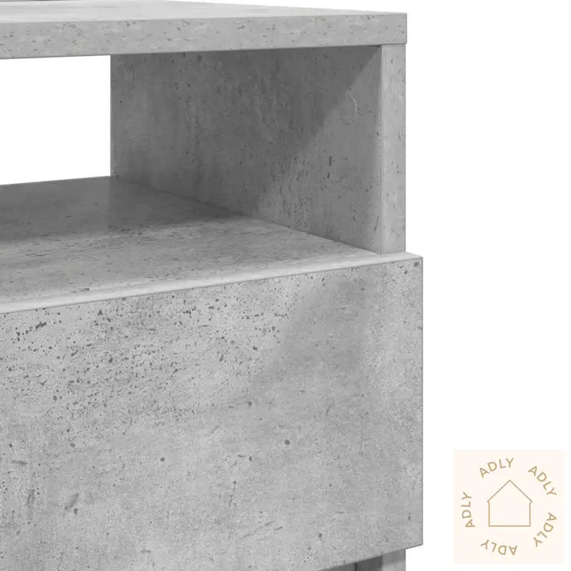 Nattbord 2 Stk Med 2 Skuffer Betonggrå 40X33X60 Cm