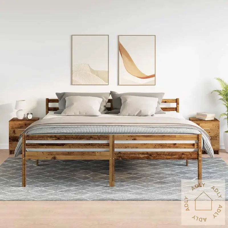 Nattbord 2 Stk Med 2 Skuffer Gammelt Tre 40X36X50 Cm