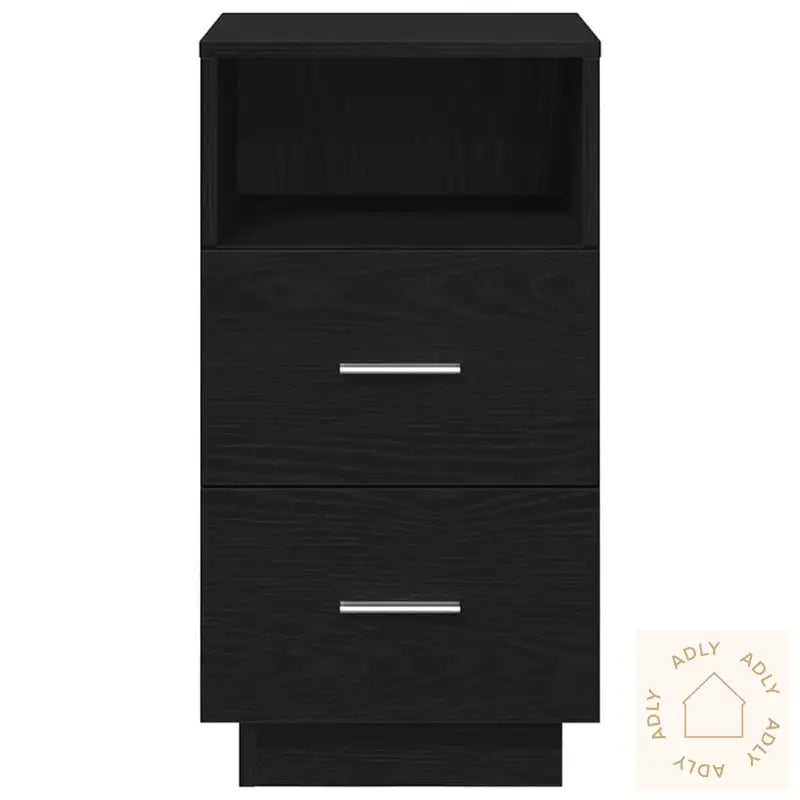 Nattbord 2 Stk Med 2 Skuffer Svart 36X36X68 Cm