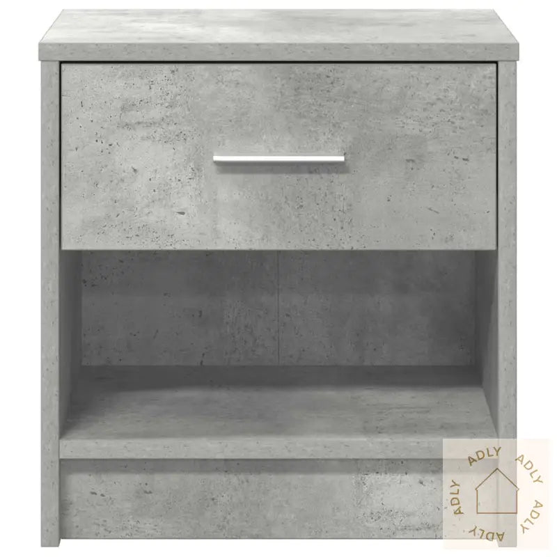 Nattbord 2 Stk Med Skuff Betonggrå 39X28X41 Cm