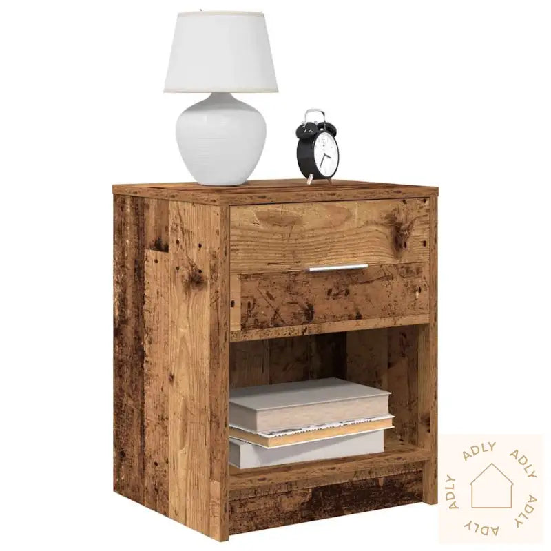 Nattbord 2 Stk Med Skuff Gammelt Tre 40X34X50 Cm