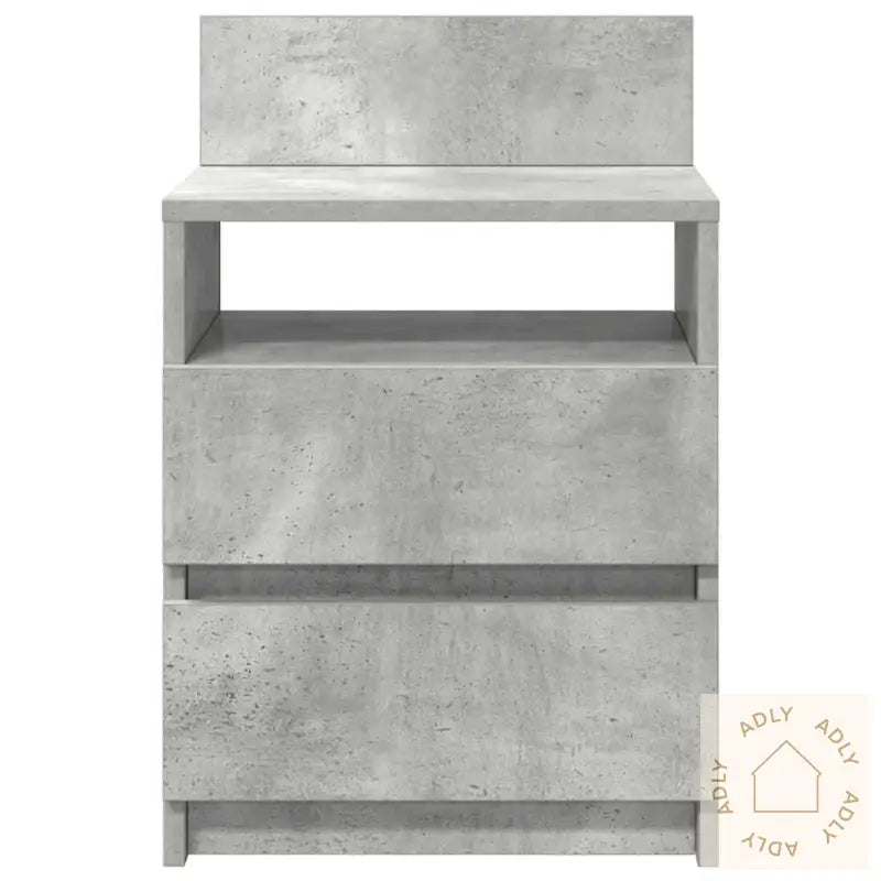 Nattbord 2 Stk Med 2 Skuffer Betonggrå 40X33X60 Cm