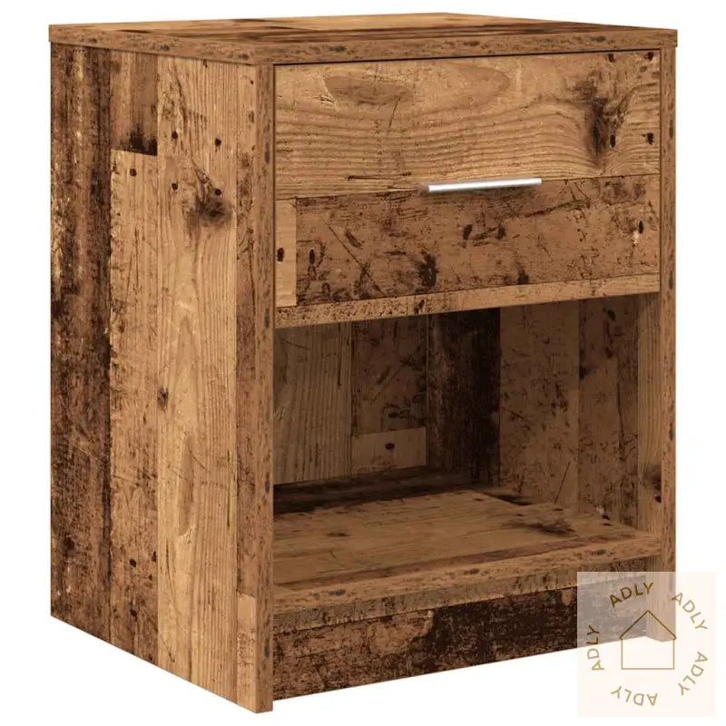 Nattbord 2 Stk Med Skuff Gammelt Tre 40X34X50 Cm