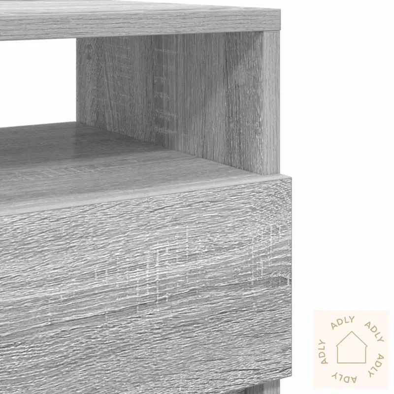 Nattbord 2 Stk Med 2 Skuffer Grå Sonoma 40X33X60 Cm